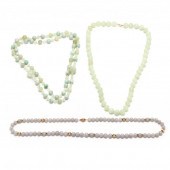 THREE HARDSTONE NECKLACES To i
