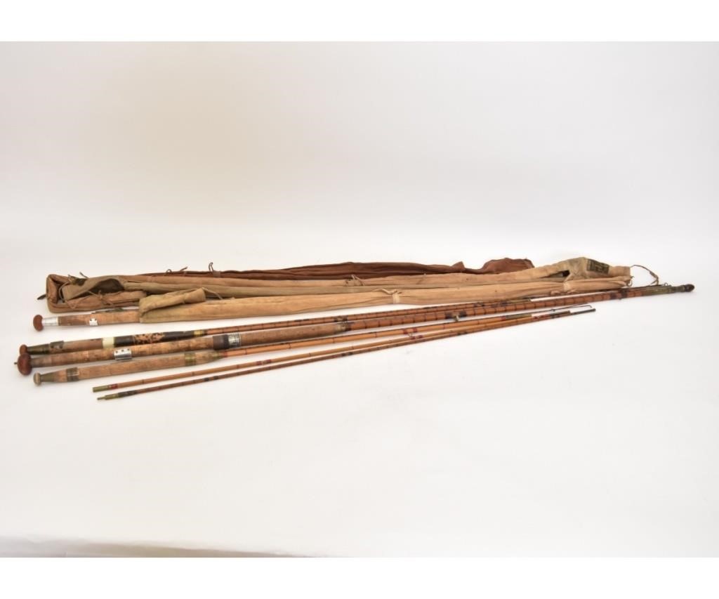 Three Hardy fishing rods, longest