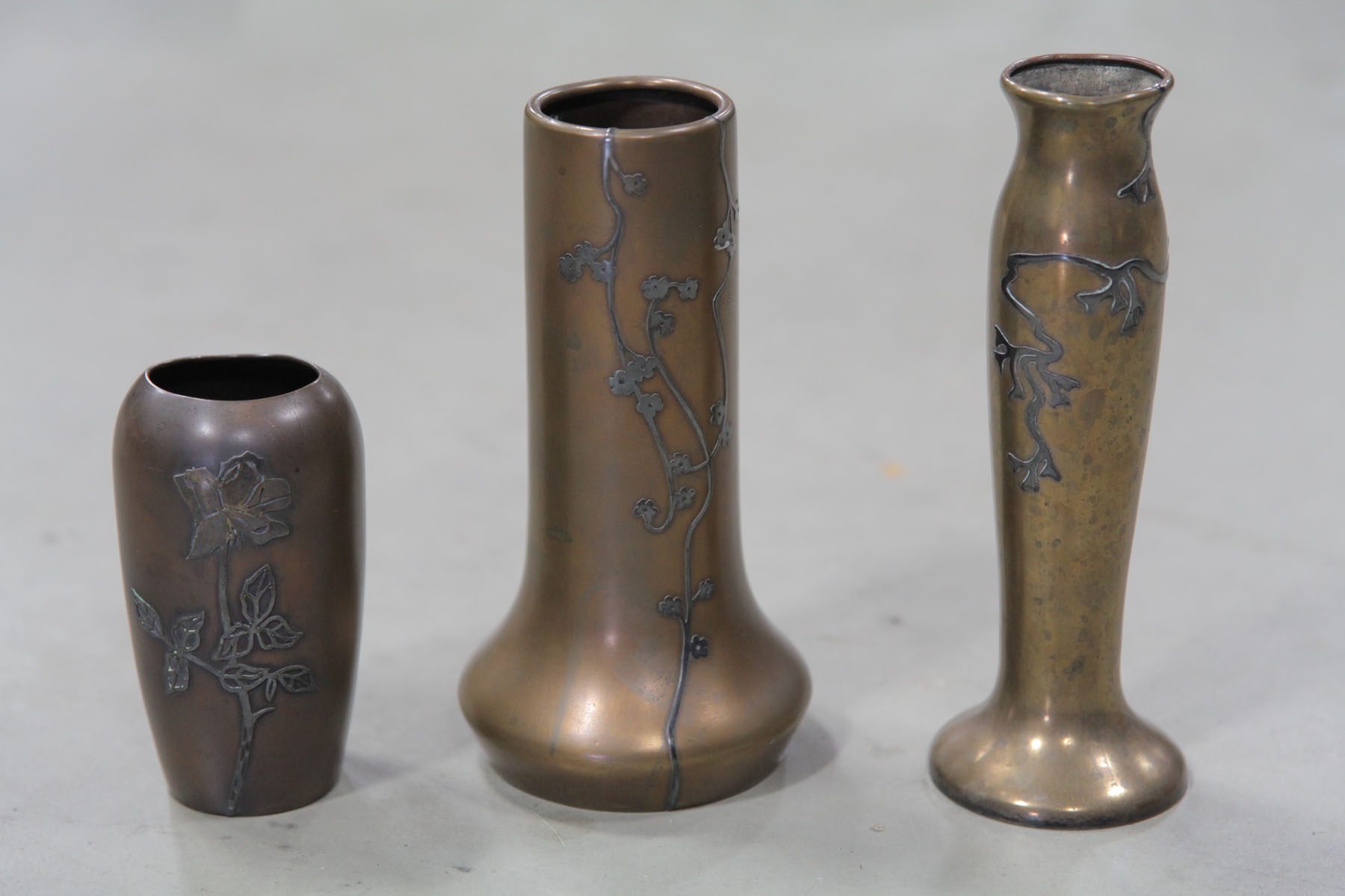 THREE HEINTZ VASES.  New York 