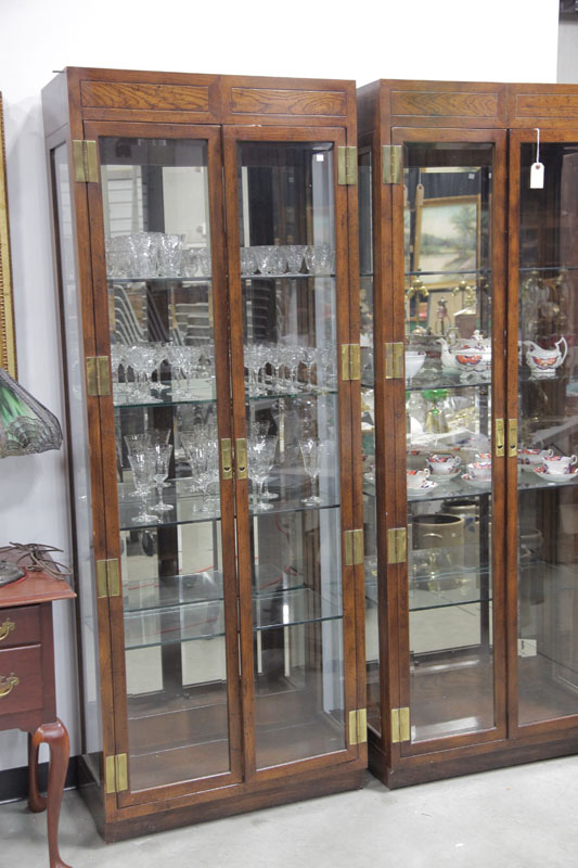 THREE HENREDON DISPLAY CASES.
