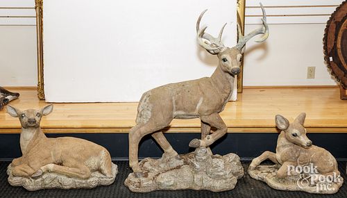 THREE HENRI STUDIO GARDEN DEERThree