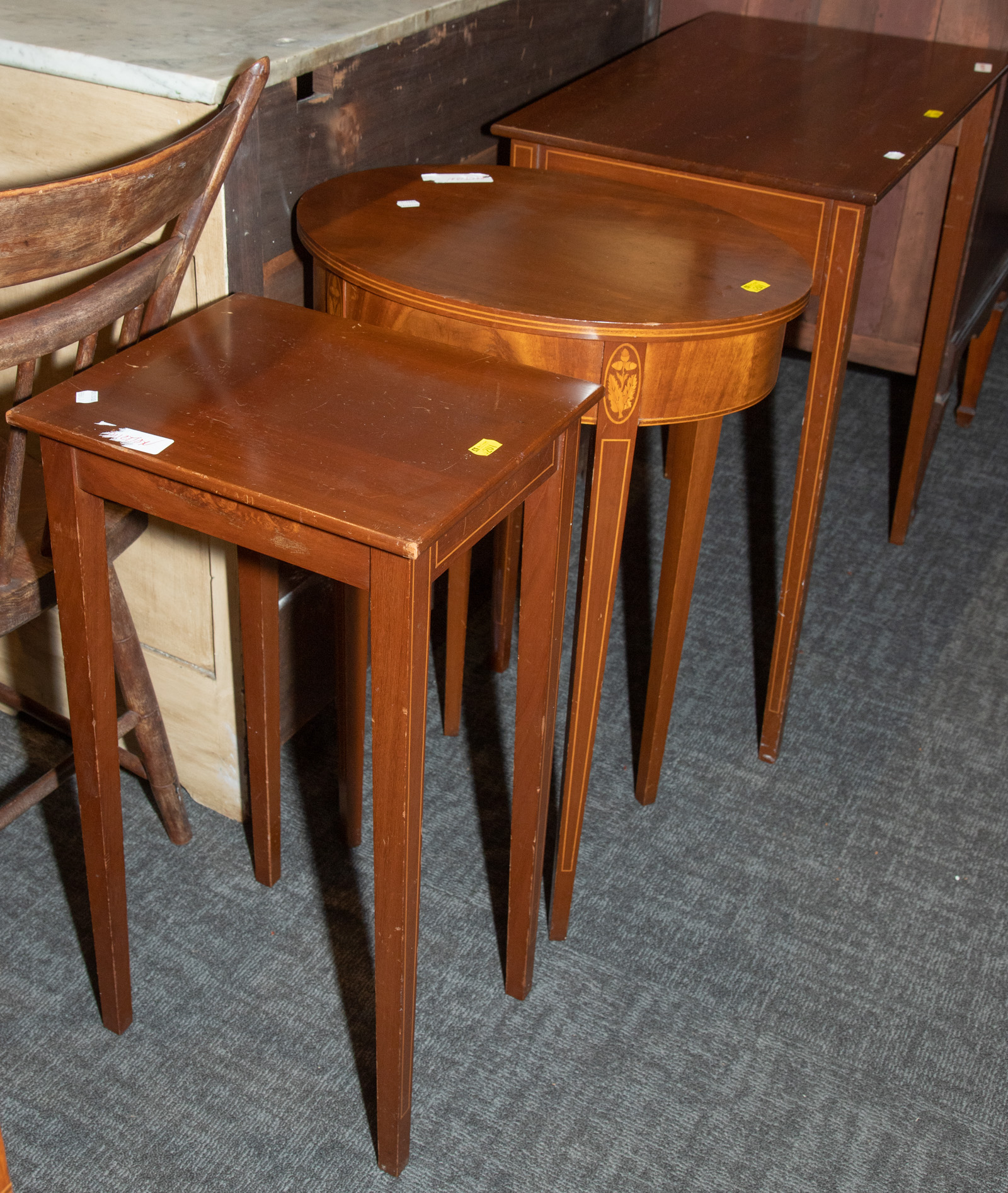 THREE HEPPLEWHITE STYLE MAHOGANY