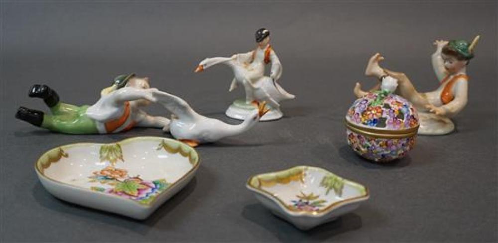THREE HEREND FIGURINES, TWO
