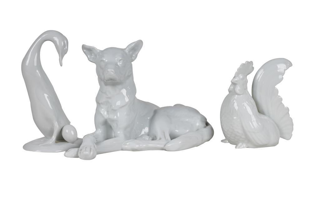 THREE HEREND PORCELAIN