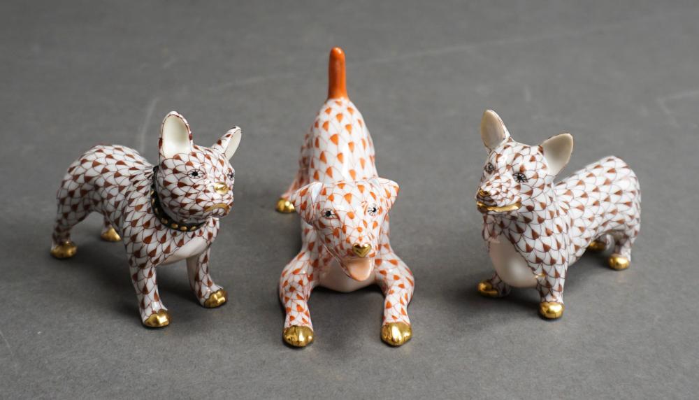 THREE HEREND PORCELAIN FIGURINES OF