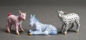 THREE HEREND PORCELAIN FIGURIN