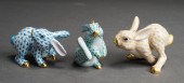 THREE HEREND PORCELAIN FIGURIN