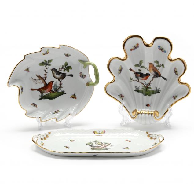 THREE HEREND PORCELAIN ROTHSCHILD
