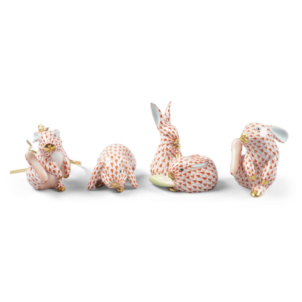 THREE HEREND PORCELAIN RUST