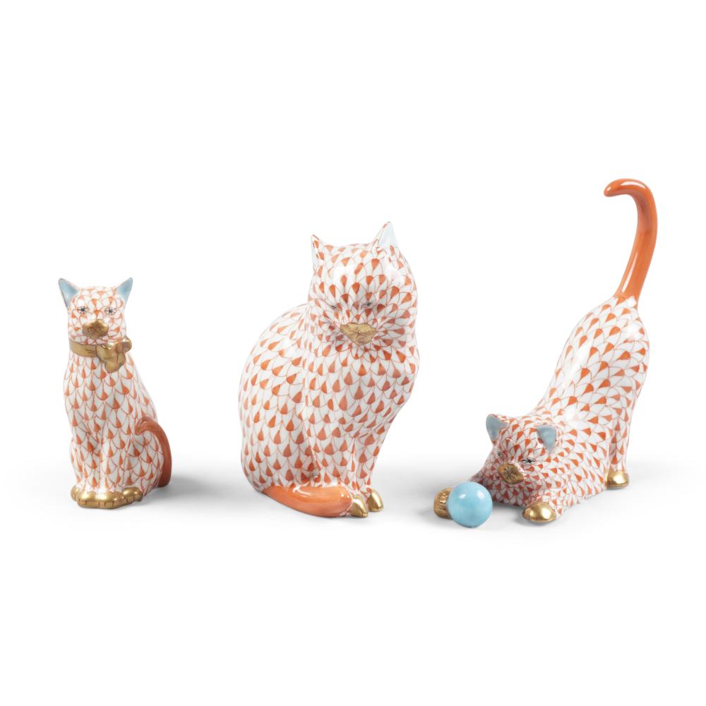 THREE HEREND PORCELAIN RUST