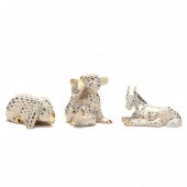 THREE HEREND PORCELAIN SCULPTU