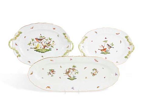 THREE HEREND ROTHSCHILD BIRD