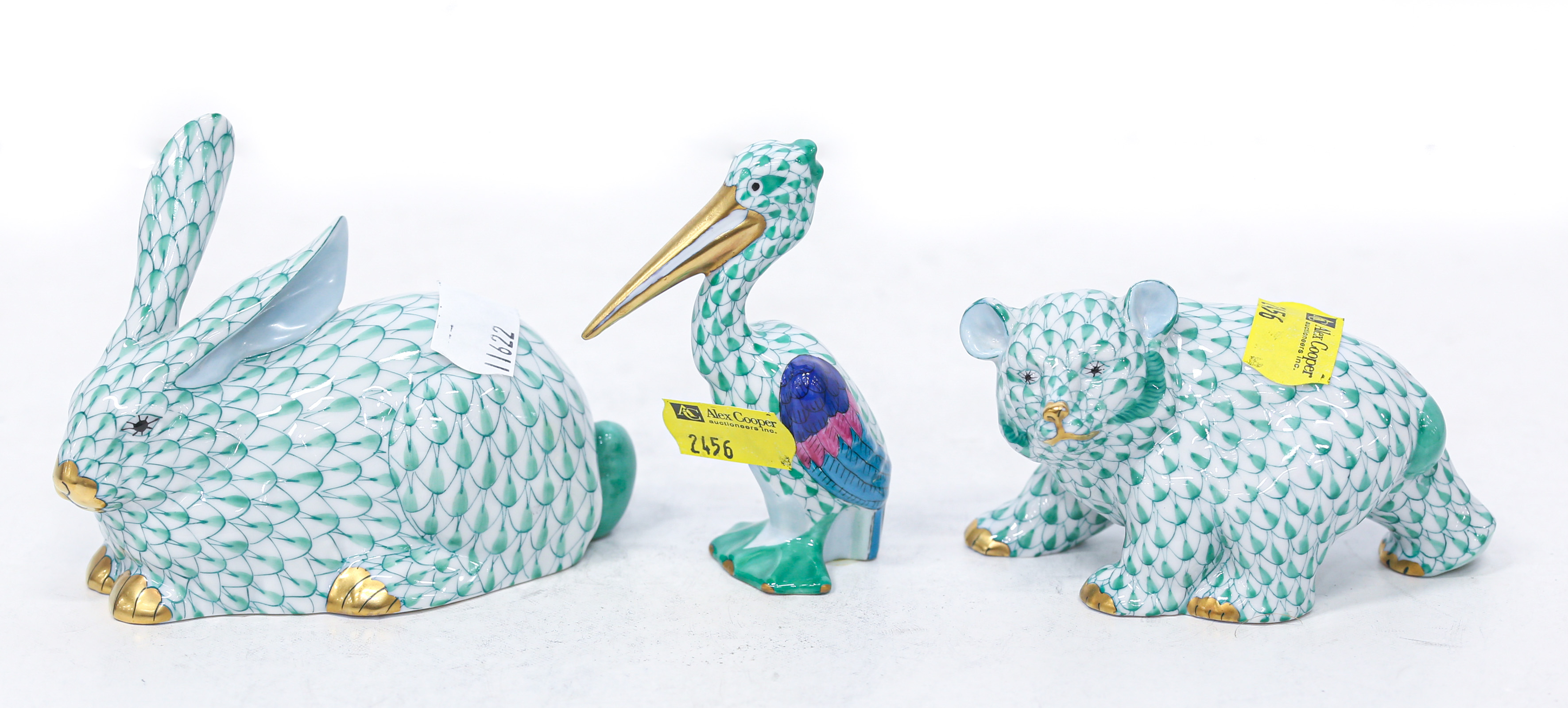 THREE HEREND SCALE-DECORATED ANIMAL