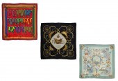 THREE HERMES PARIS SILK SCARVE