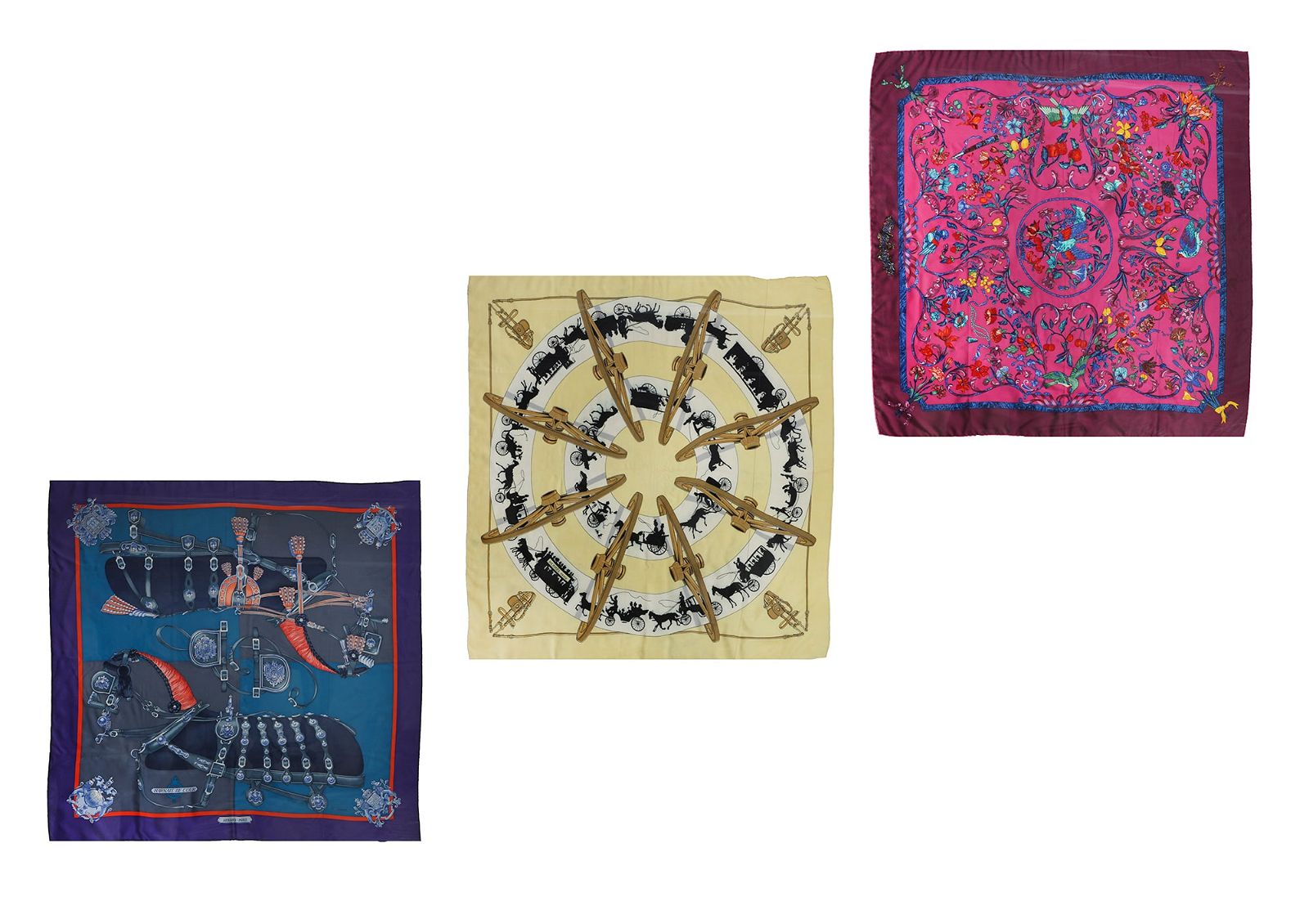 THREE HERMES PARIS SILK