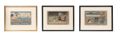 THREE HIROSHIGE JAPANESE WOODB