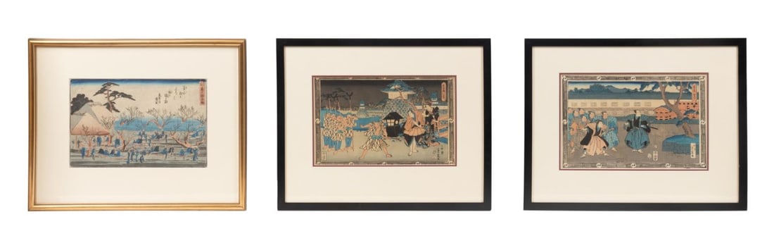 THREE HIROSHIGE JAPANESE