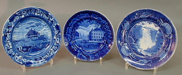 Three Historical Blue plates