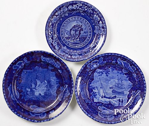 THREE HISTORICAL BLUE STAFFORDSHIRE
