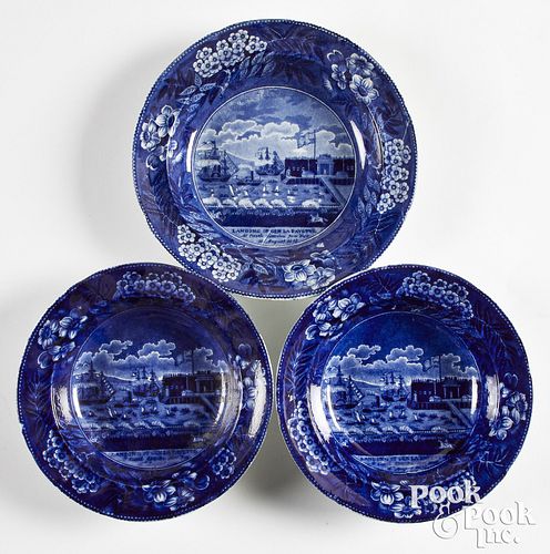 THREE HISTORICAL BLUE STAFFORDSHIRE