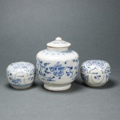 THREE HOI AN HOARD LIDDED CONT