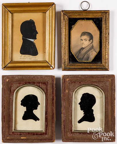THREE HOLLOWCUT SILHOUETTES, 19TH