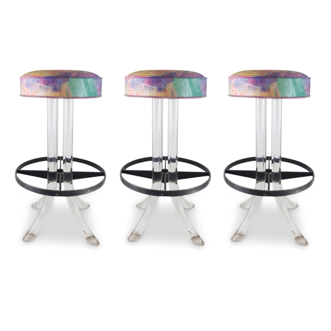 THREE HOLLYWOOD REGENCY LUCITE