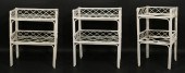 THREE HOLLYWOOD REGENCY RATTAN