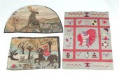 THREE HOOKED RUGS.  American