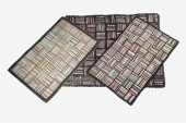 THREE HOOKED RUGS.  American