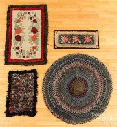 THREE HOOKED RUGS, EARLY 19TH/
