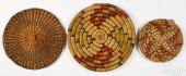 THREE HOPI INDIAN COILED BASKE
