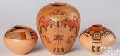 THREE HOPI INDIAN POLYCHROME P