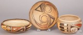 THREE HOPI INDIAN POTTERY BOWL