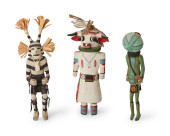 THREE HOPI POLYCHROME KATSINA