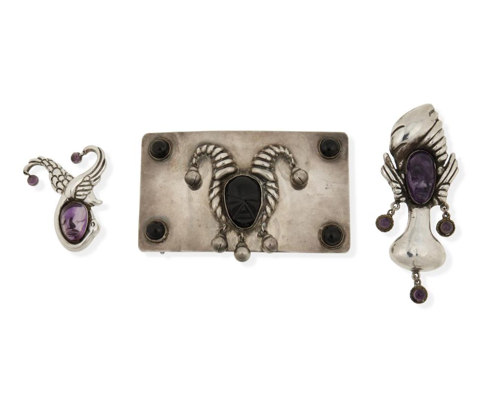 THREE HUBERT HARMON SILVER