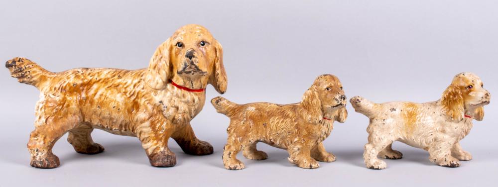 THREE HUBLEY CAST IRON COCKER