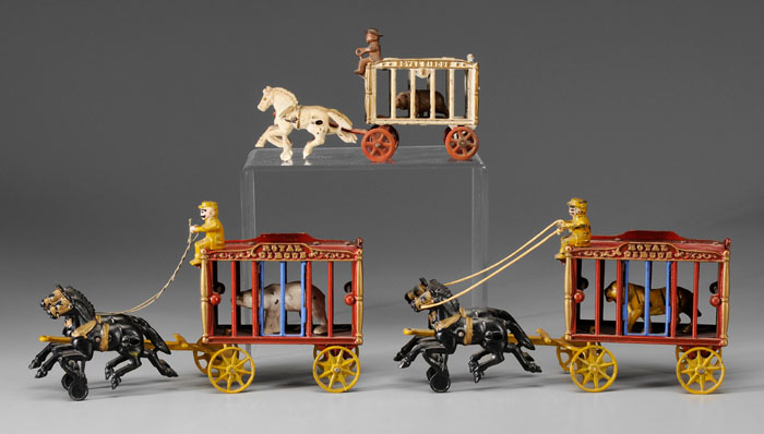 Three Hubley Royal Circus Wagons