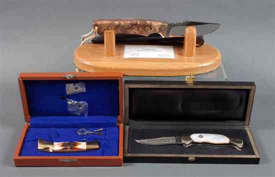 Three hunting knives by Currier