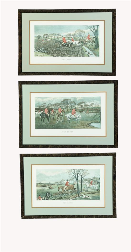 THREE HUNTING SCENES PRINTS. 