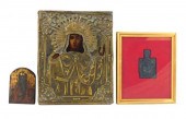 THREE ICONS, 19TH C. OR EARLIE