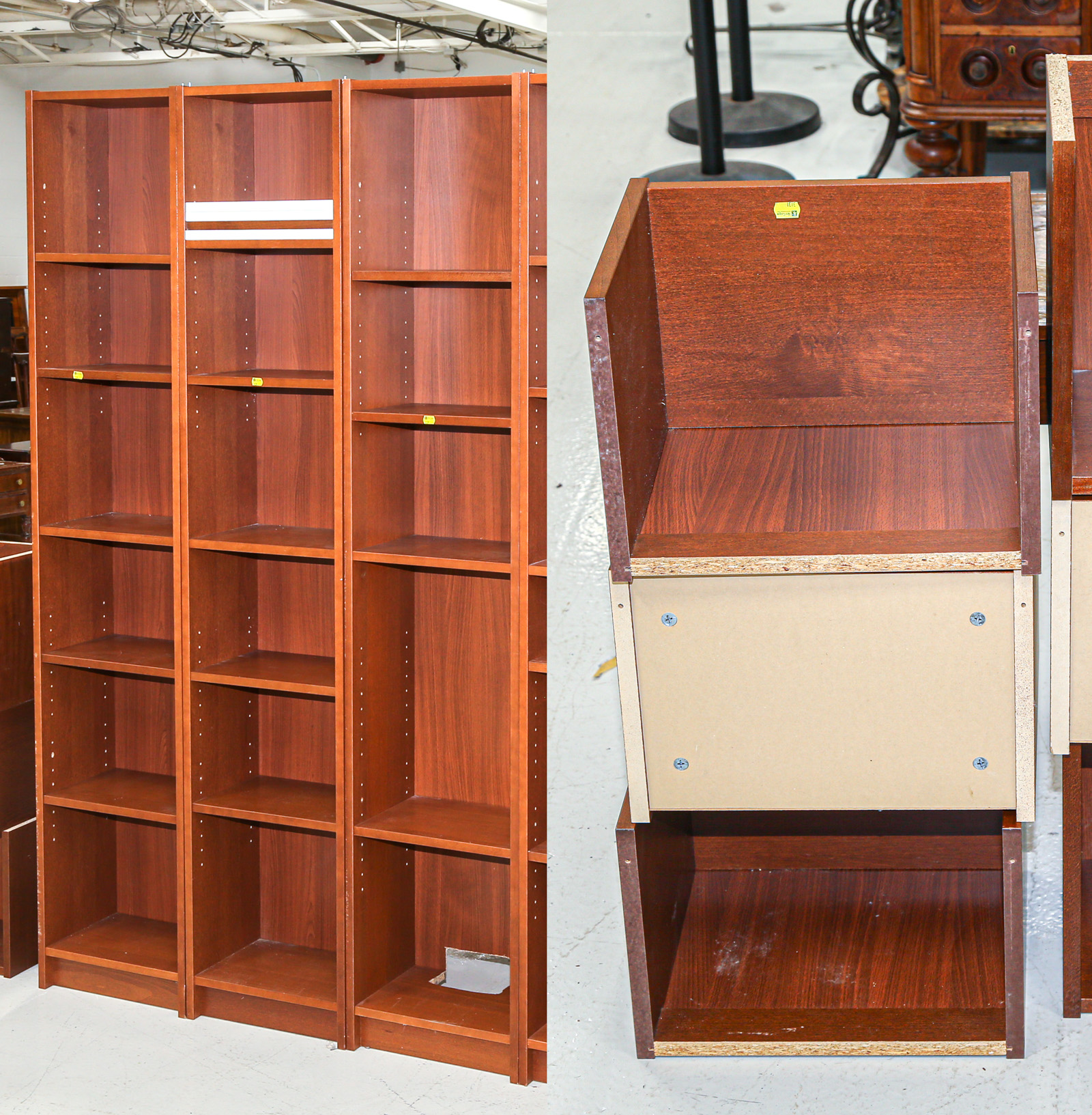 THREE IKEA NARROW BOOKCASES Each