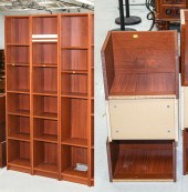 THREE IKEA NARROW BOOKCASES Ea