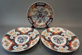 THREE IMARI DECORATED CHARGERS