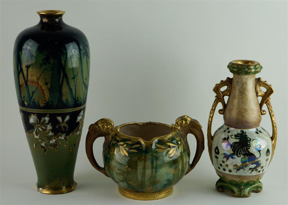 THREE IMPERIAL AMPHORA PORCELAIN