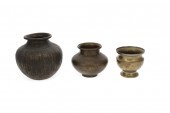 THREE INDIAN BRASS "LOTA" VESS
