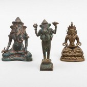 THREE INDIAN CAST METAL FIGURE