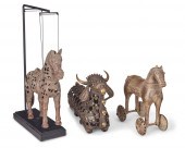 THREE INDIAN DECORATIVE FIGURA