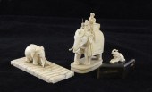 Three Indian ivory figures of