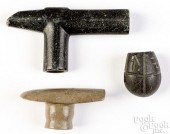 THREE INDIAN STONE PIPE BOWLST